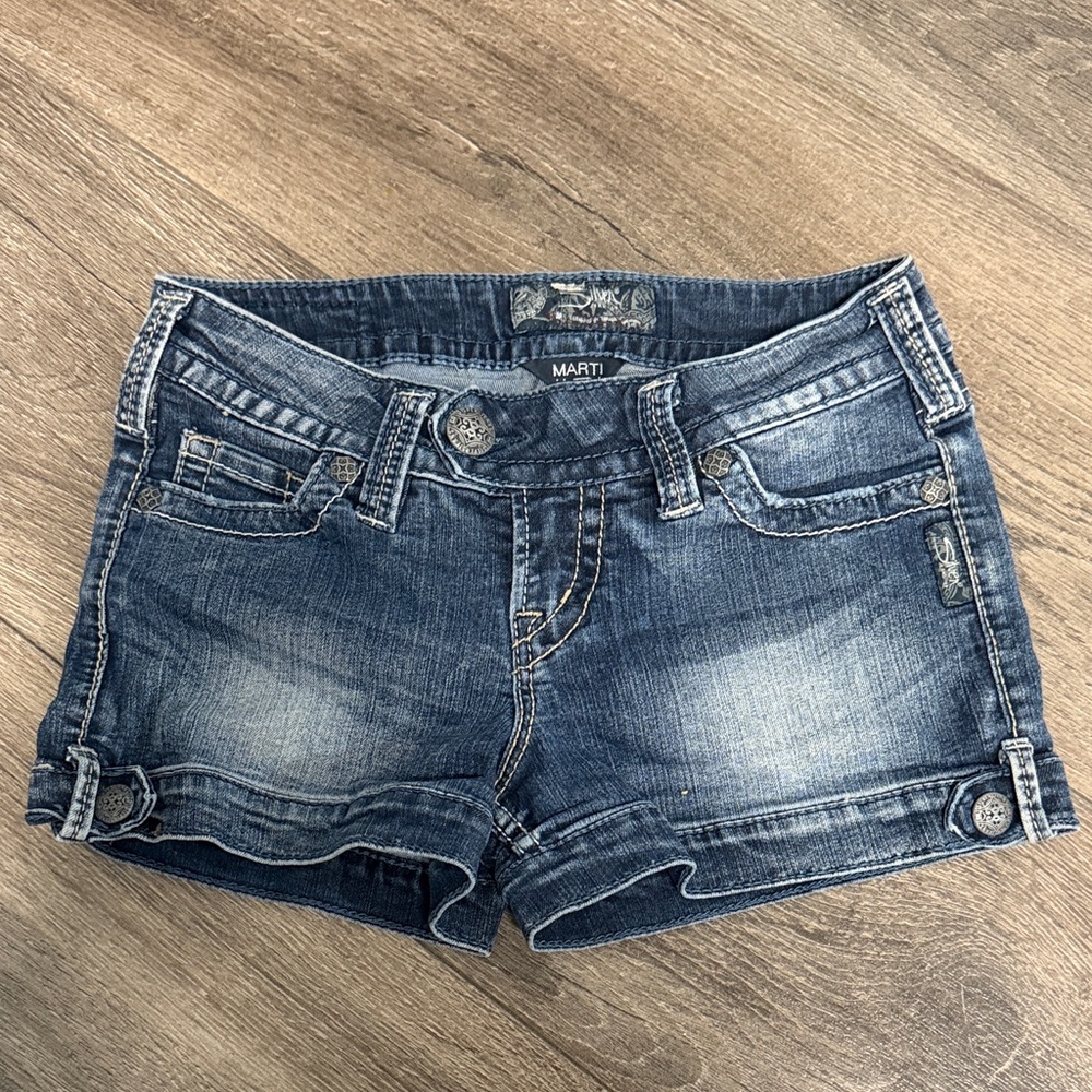 Silver Jeans Dark Blue Jean Shorts
